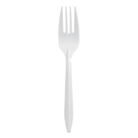 BERKLEY SQUARE Mediumweight Polypropylene Cutlery, Fork, White, PK1000, 1000PK 1012000